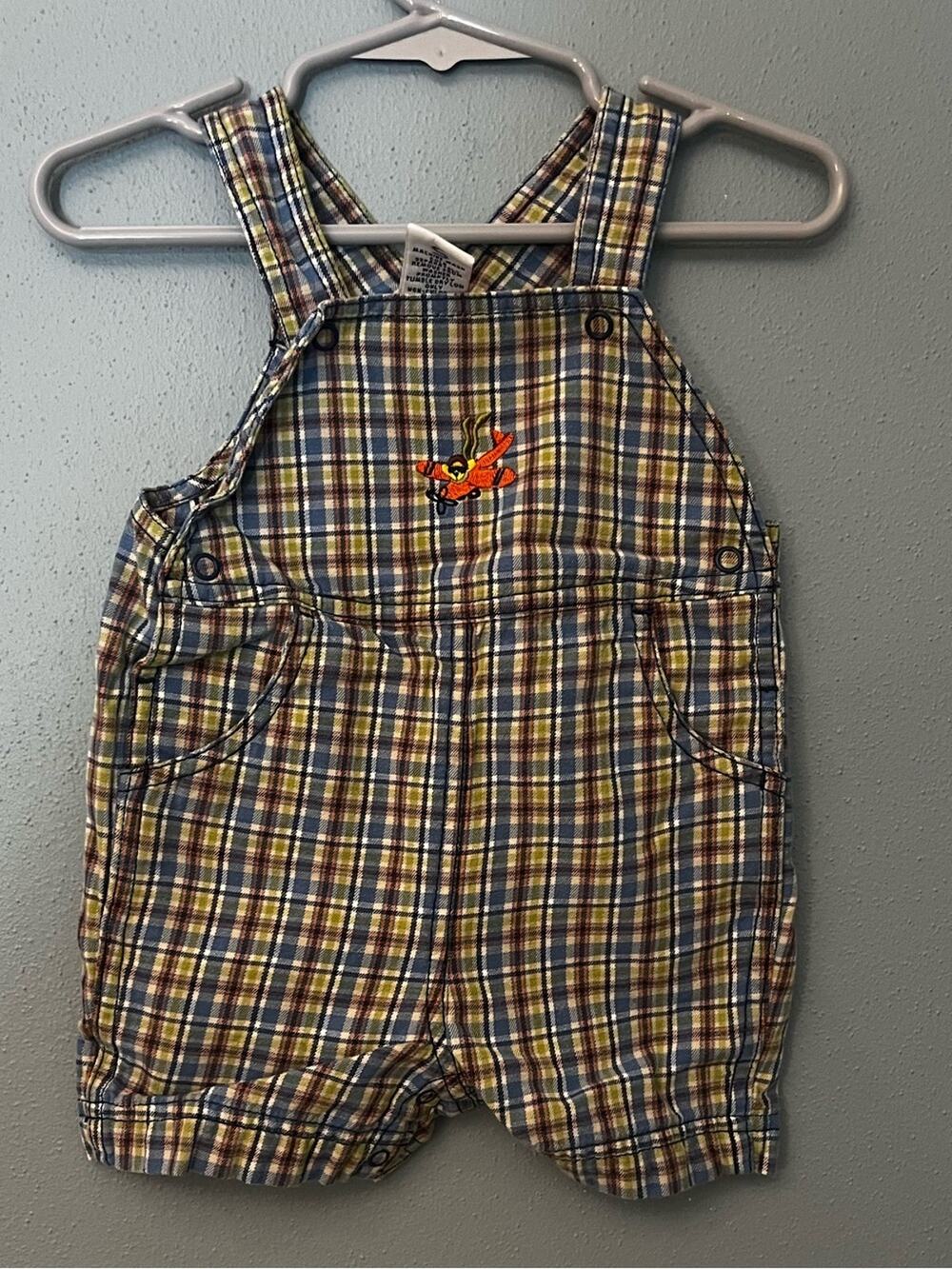 Vintage Gymboree Plaid Short Overalls